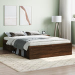 ZNTS Bed Frame without Mattress Brown Oak 135x190 cm Double Double 3203914