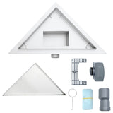 2 in 1 Triangle Shower Drain Silver 32 x 32 x 7.5 cm 42015936