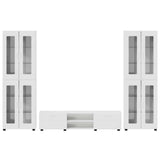 TV Cabinet Set FLORIN 3 pcs High Gloss White Engineered Wood 3397988
