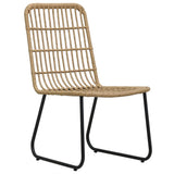 Garden Chair Set of 2 Oak and Black PE Rattan Standard Tough 48582
