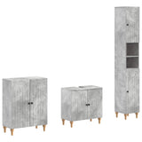 3 Piece Bathroom Cabinet Set ALKMAAR Concrete Grey 3417426