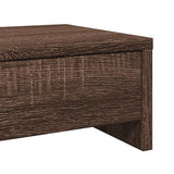 Monitor Stand with Drawers Brown Oak 100x27x15 cm Engineered Wood 854676