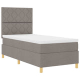 Box Spring Bed with Headboard Taupe 100 x 200 cm Fabric 3339676