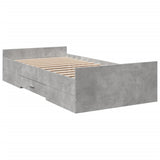Bed Frame Concrete grey Engineered wood Small Single Bed Frame 3280352