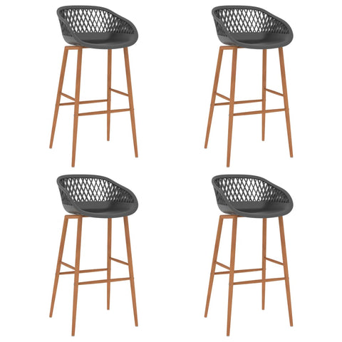 Bar Chairs 4 pcs Grey 248166