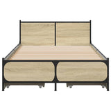 Bed Frame with Drawers without Mattress Sonoma Oak 75x190 cm Small Single 3279973