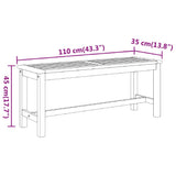 Garden Bench 110x35x45 cm Solid Wood Acacia 319419
