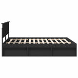Bed Frame with Headboard Black 160 x 200 cm Solid Pine Wood 3410574