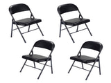4pcs Elegant Foldable Iron & PVC Chairs for Convention & Exhibition Black 41844164