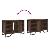 Bathroom Sink Cabinet Brown Oak 91x35x60 cm Engineered Wood 848668
