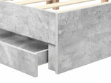 Bed Frame with Drawer Concrete Grey 120 x 190 cm Engineer Wood 3410189