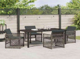 Garden Dining Set 5 pcs Grey Poly Rattan 3380627