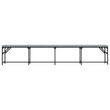 Dining Bench Light Grey 248x32x45 cm Steel and Fabric 835227