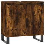 3 Piece Bathroom Cabinet Set Smoked Oak Engineered Wood 3187802