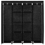 Wardrobe with 4 Compartments Black 175x45x170 cm 282445