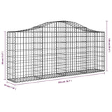 Arched Gabion Basket 200x30x80/100 cm Galvanised Iron 153384