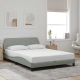 Bed Frame "Dover" Light Grey 137x190 cm Velvet 373282