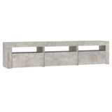 TV Cabinet with LED Lights Concrete Grey 180x35x40 cm 3152757