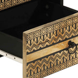 Bed Cabinet Black 40x33.5x46 cm Solid Rough Wood Mango 4018626