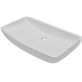 Bathroom Basin with Mixer Tap Ceramic Rectangular White 275493