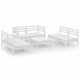 7 Piece Garden Lounge Set White Solid Pinewood 3082558