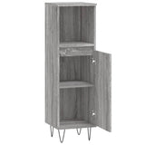 Bathroom Cabinet Grey Sonoma 30x30x100 cm Engineered Wood 831562