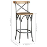 244593 Bar Stool Solid Mango Wood