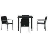 Garden Dining Set 5 pcs Black Poly rattan 3379052