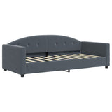 Daybed with Trundle and Mattresses Dark Grey 90x190 cm Velvet 3197394