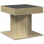 ZNTS Coffee Table with LED Sonoma Oak 50x50x45 cm Engineered Wood 847562