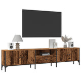 TV Cabinet with Drawer Old Wood 200x25x44 cm Engineered Wood 857696