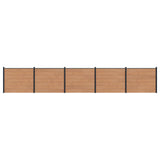 Fence Panel 5 pcs WPC and Aluminium Brown 3429460