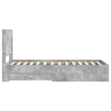 Bed Frame with Storage and Headboard Concrete Grey 90 x 200 cm 3414152