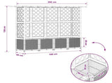 Raised Bed with Trellis and Roof Light Grey 202 x 40 x 136 cm 42032598