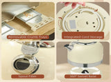 Polished Metal Kettle and Toaster Set - Cream T3398P328324