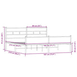 Metal Bed Frame without Mattress Sonoma Oak 183x213 cm 3308505