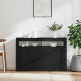 Sideboard with LED Lights Black 115.5x30x75 cm 804338