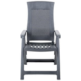 Garden Chair Set of 2 Anthracite Plastic Standard Foldable 48761