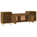 TV Cabinet Smoked Oak 160x35x55 cm Engineered Wood 821193
