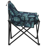 Camping Chairs with Pocket Foldable 2 pcs Leave Print 366555