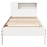 Bookcase Bed without Mattress White 100x200cm Solid Wood Pine 3322847
