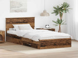 Bed Frame with Headboard Old Wood 90 x 200 cm Engineered Wood 3408324