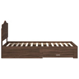Bed Frame with Headboard Brown Oak 70 x 190 cm Engineered Wood 3413672