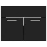 ZNTS 2 Piece Bathroom Furniture Set Black Engineered Wood 804783