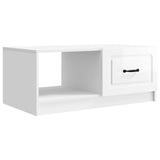 Coffee Table High Gloss White 90 x 50 x 37 cm Engineered Wood 895879
