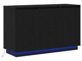 LED Sideboard Black Oak 90 x 32 x 75 cm Engineered Wood 869675