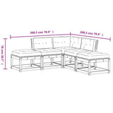 5 Piece Garden Sofa Set with Cushions White Solid Wood Pine 3216966