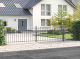 Garden Gate with Lock Woerden Grey 100 x 500 cm Steel 42008917