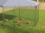 Chicken Coop for 10-15 Chickens, Hens, Rabbits, Ducks, Outdoor Garden Chicken Run, 4 x 3.5 x 2.6m T3398P552660