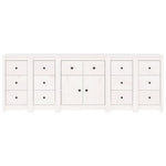 ZNTS Sideboard White 230x35x80 cm Solid Wood Pine 3114090